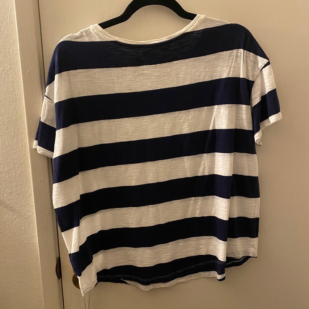 Navy blue striped shirt